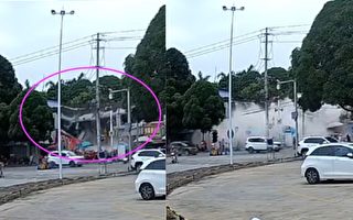 广西一临街商铺5秒倒塌 多人被困 画面曝光