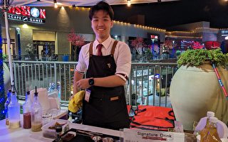 “台味”调酒师 南加大学生自创糖葫芦鸡尾酒