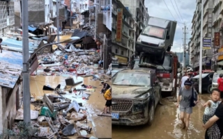 洪灾后的贵州榕江县满目疮痍 多人遇难