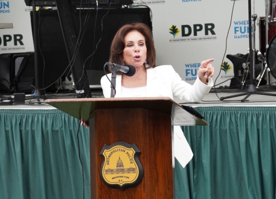 8月5日,华盛顿特区的联邦检察长珍妮‧皮罗(Jeanine Pirro)出席首都警民夜活动。(李辰/大纪元)