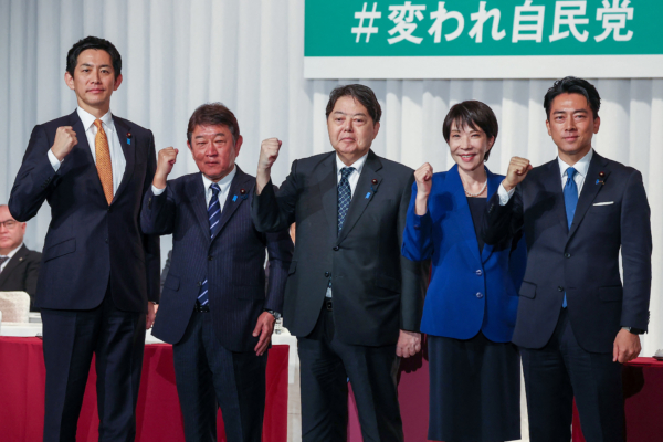 日本自民党总裁选举开跑 五名候选人角逐