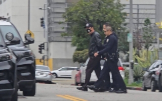 涉袭击抗议者 洛城中领馆雇用的保安被逮捕