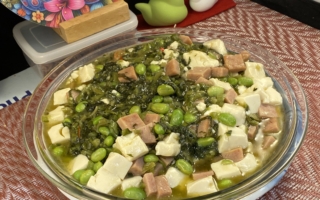 【梁厨美食】雪菜毛豆午餐肉～好下饭的配菜！