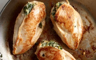 菠菜奶酪口袋鸡 鸡胸肉另一种料理方法