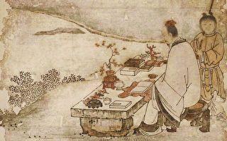 日本市町时代狩野正信绘《西王母与东方朔图》（局部）。（公有领域）