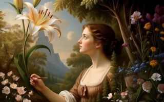 曾经那朵跃出画面奋力呼喊的百合,就是她自己那颗纯洁的心。(Grok AI制图 明子提供)