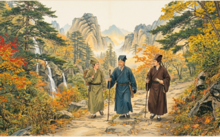 宋哲宗元符年间,新昌黄县令到外省公办,公事完毕后,与某州郑判官、袁州待制向子长,三人结伴前往袁州。(ChatGPT AI制图)