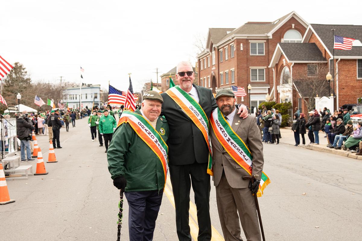 3月15日（周日）下午，纽约上州橙县（Orange County）戈申（Goshen）举办哈德逊河谷中部圣派翠克节游行（2026 Mid-Hudson St. Patrick's Parade）。（戴兵／大纪元）