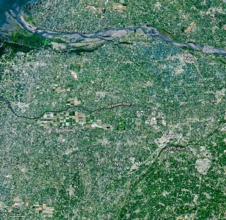 NASA卫星拍到台湾农田 密密麻麻如马赛克