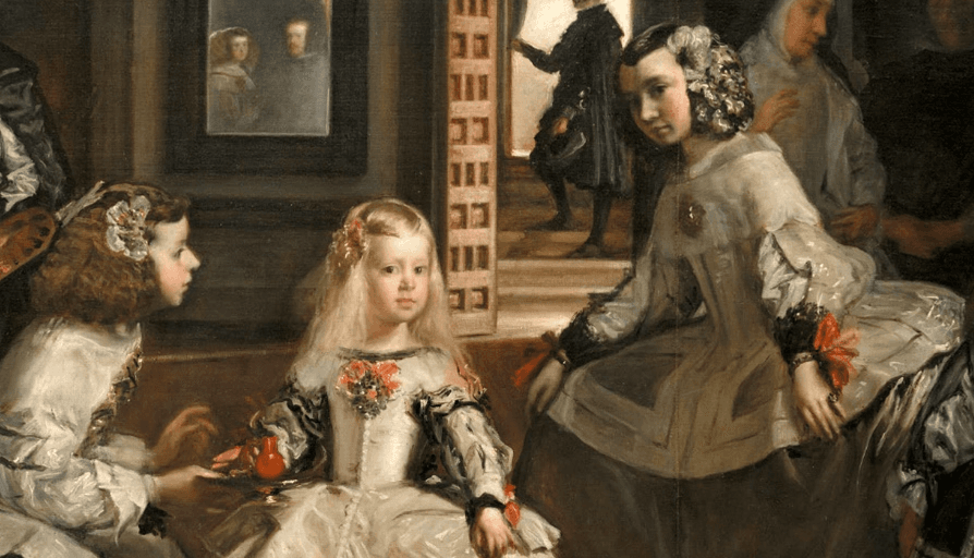 迭戈‧委拉斯开兹,《宫娥》(Las Meninas)局部,作于1656—1657年间,马德里普拉多博物馆藏。(公有领域)
